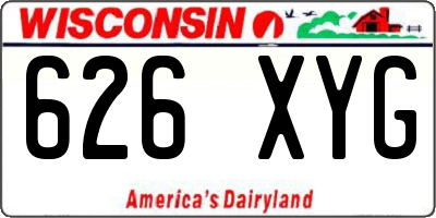 WI license plate 626XYG