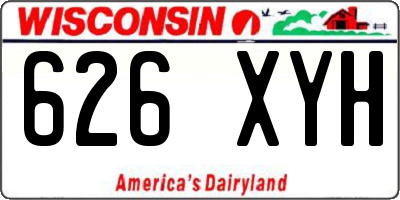 WI license plate 626XYH