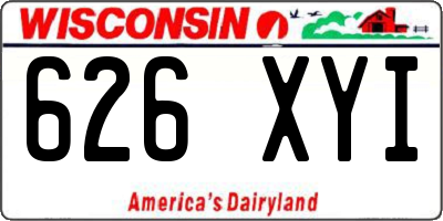 WI license plate 626XYI