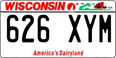 WI license plate 626XYM