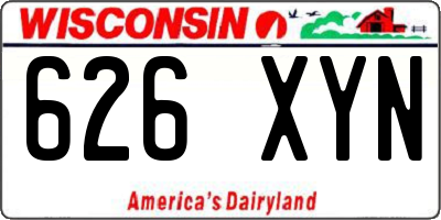 WI license plate 626XYN