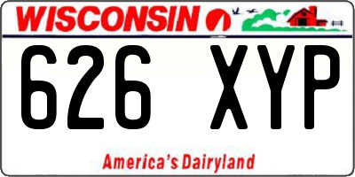 WI license plate 626XYP