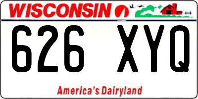 WI license plate 626XYQ
