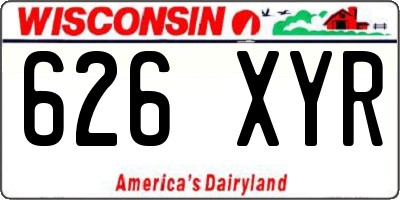 WI license plate 626XYR