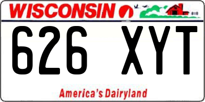 WI license plate 626XYT