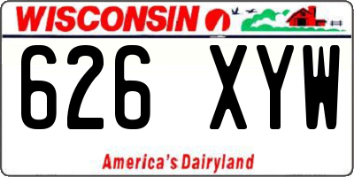 WI license plate 626XYW