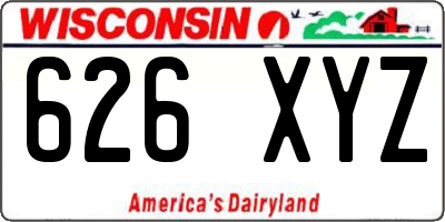 WI license plate 626XYZ