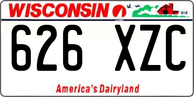 WI license plate 626XZC