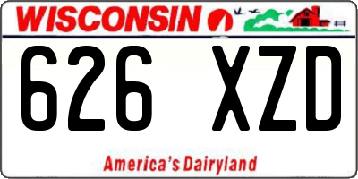 WI license plate 626XZD