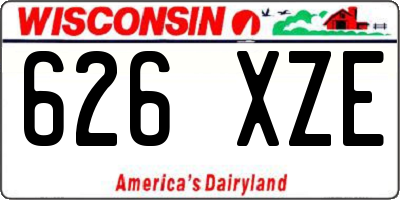 WI license plate 626XZE