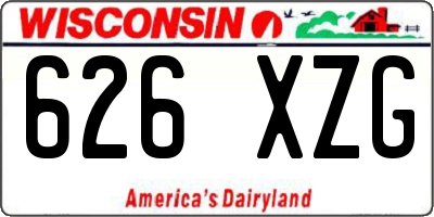 WI license plate 626XZG