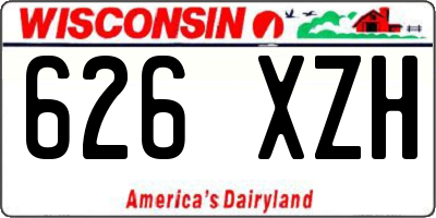 WI license plate 626XZH