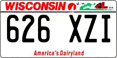 WI license plate 626XZI
