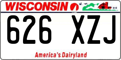 WI license plate 626XZJ