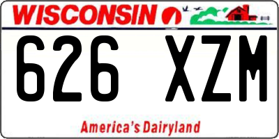 WI license plate 626XZM