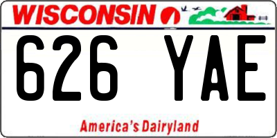 WI license plate 626YAE