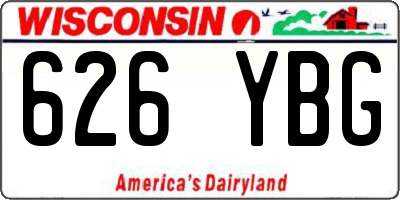 WI license plate 626YBG