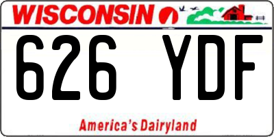 WI license plate 626YDF