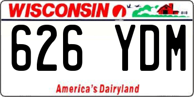 WI license plate 626YDM