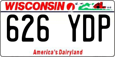 WI license plate 626YDP