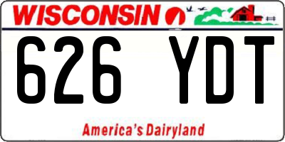 WI license plate 626YDT