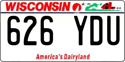 WI license plate 626YDU