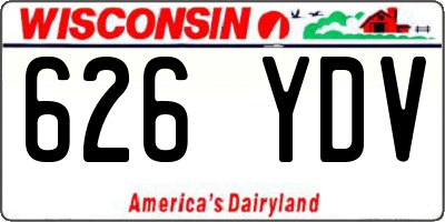 WI license plate 626YDV