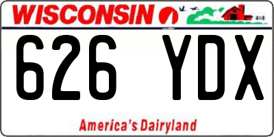 WI license plate 626YDX