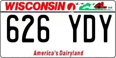 WI license plate 626YDY