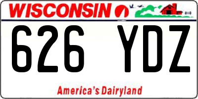 WI license plate 626YDZ