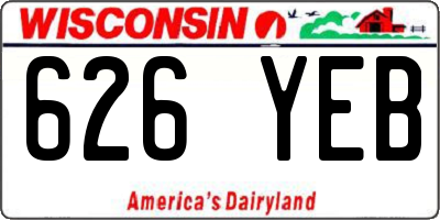 WI license plate 626YEB