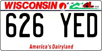 WI license plate 626YED
