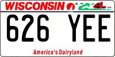 WI license plate 626YEE