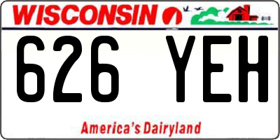 WI license plate 626YEH