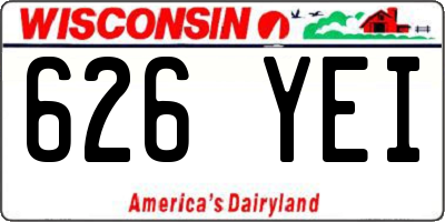 WI license plate 626YEI