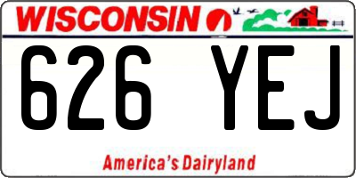 WI license plate 626YEJ