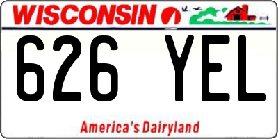 WI license plate 626YEL