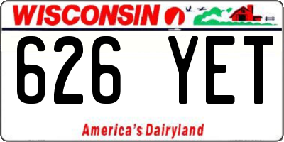 WI license plate 626YET
