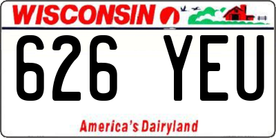 WI license plate 626YEU