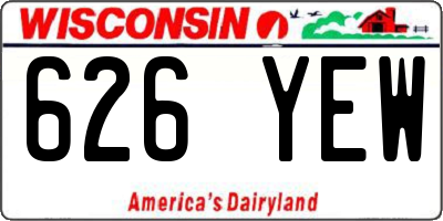 WI license plate 626YEW