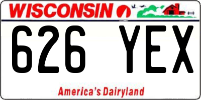 WI license plate 626YEX