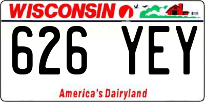 WI license plate 626YEY