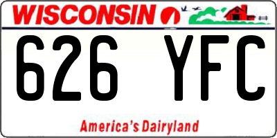 WI license plate 626YFC
