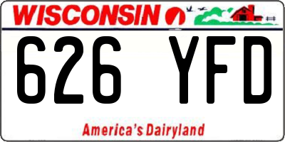 WI license plate 626YFD