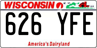 WI license plate 626YFE