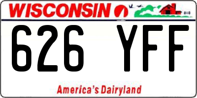 WI license plate 626YFF