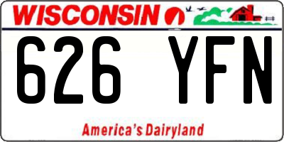 WI license plate 626YFN