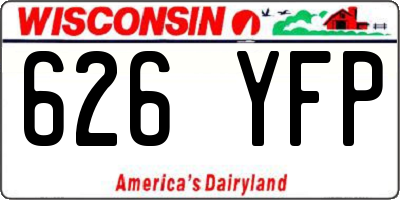 WI license plate 626YFP