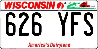 WI license plate 626YFS