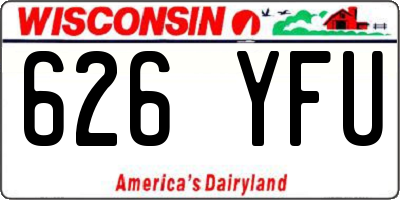 WI license plate 626YFU